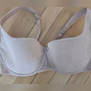 Rosme Womens Size 38DDD Sand Beige Floral Underwire Lightly Lined Balconette Bra